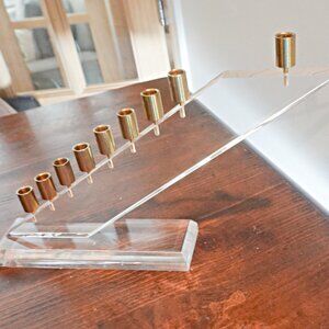 Vintage Judaica Lucite Menorah